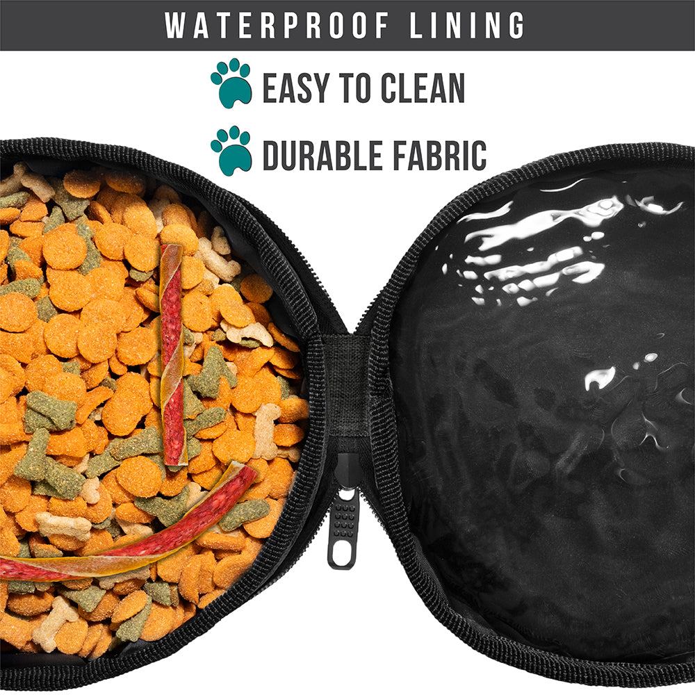 Collapsible Dog Food and Water Bowls, 2 Travel Bowls Kit, Portable Pet Dish No Spill, Foldable Lightweight BPA Free Leakproof, Camping Hunting Hiking Walking Outdoor Gear Accessories, Dark Gray