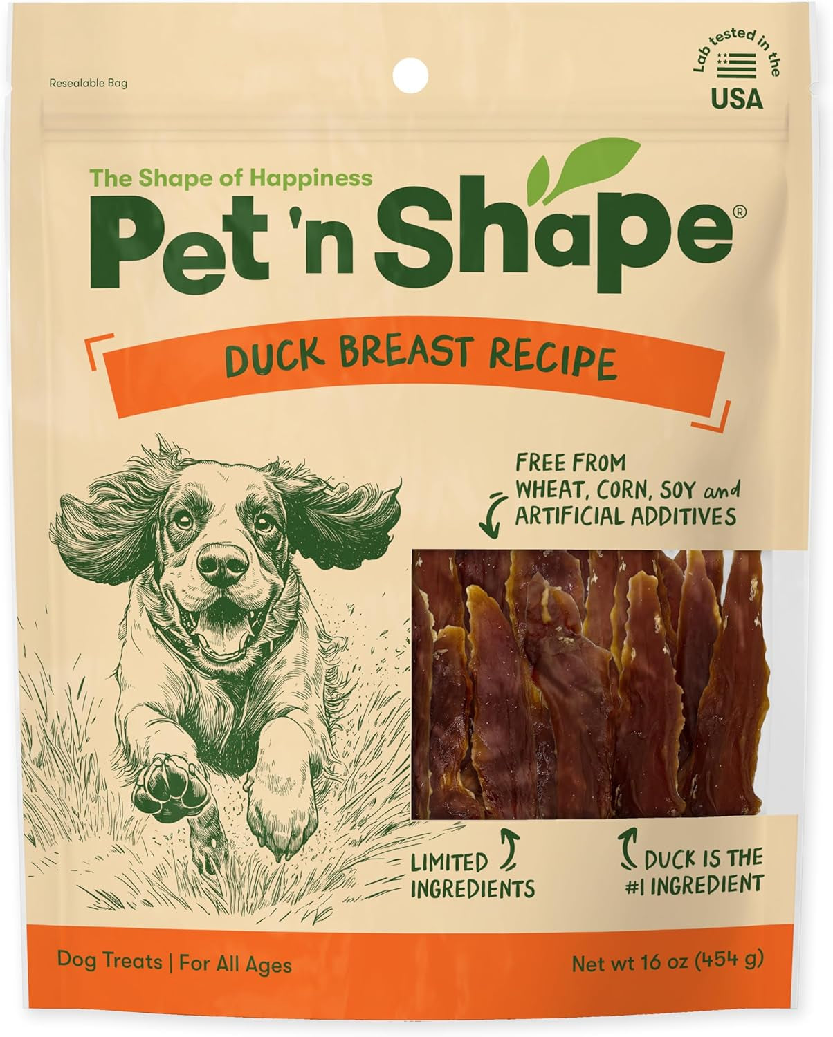 Pet 'N Shape Duck Breast Jerky Treats for Dogs - 16 Ounces