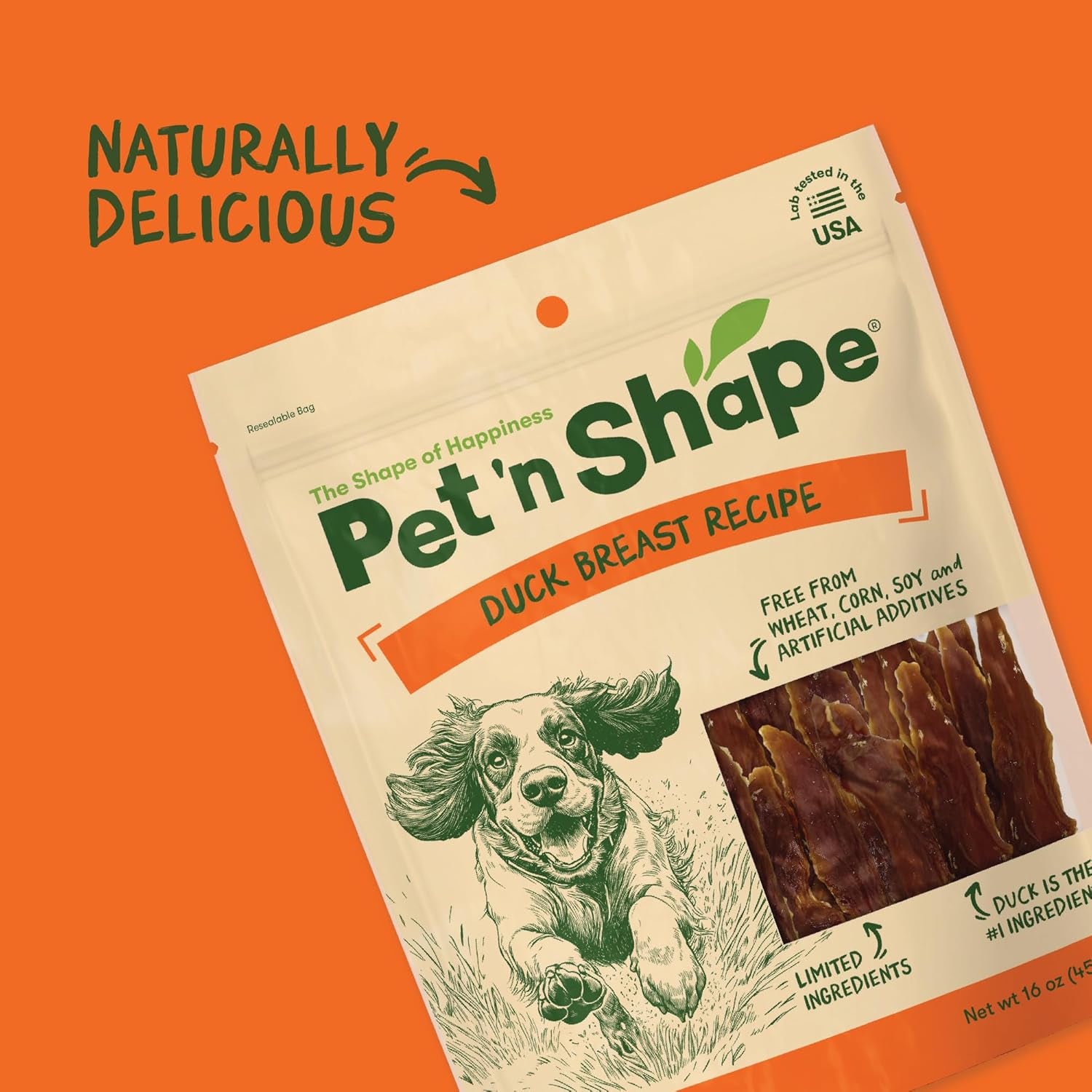 Pet 'N Shape Duck Breast Jerky Treats for Dogs - 16 Ounces