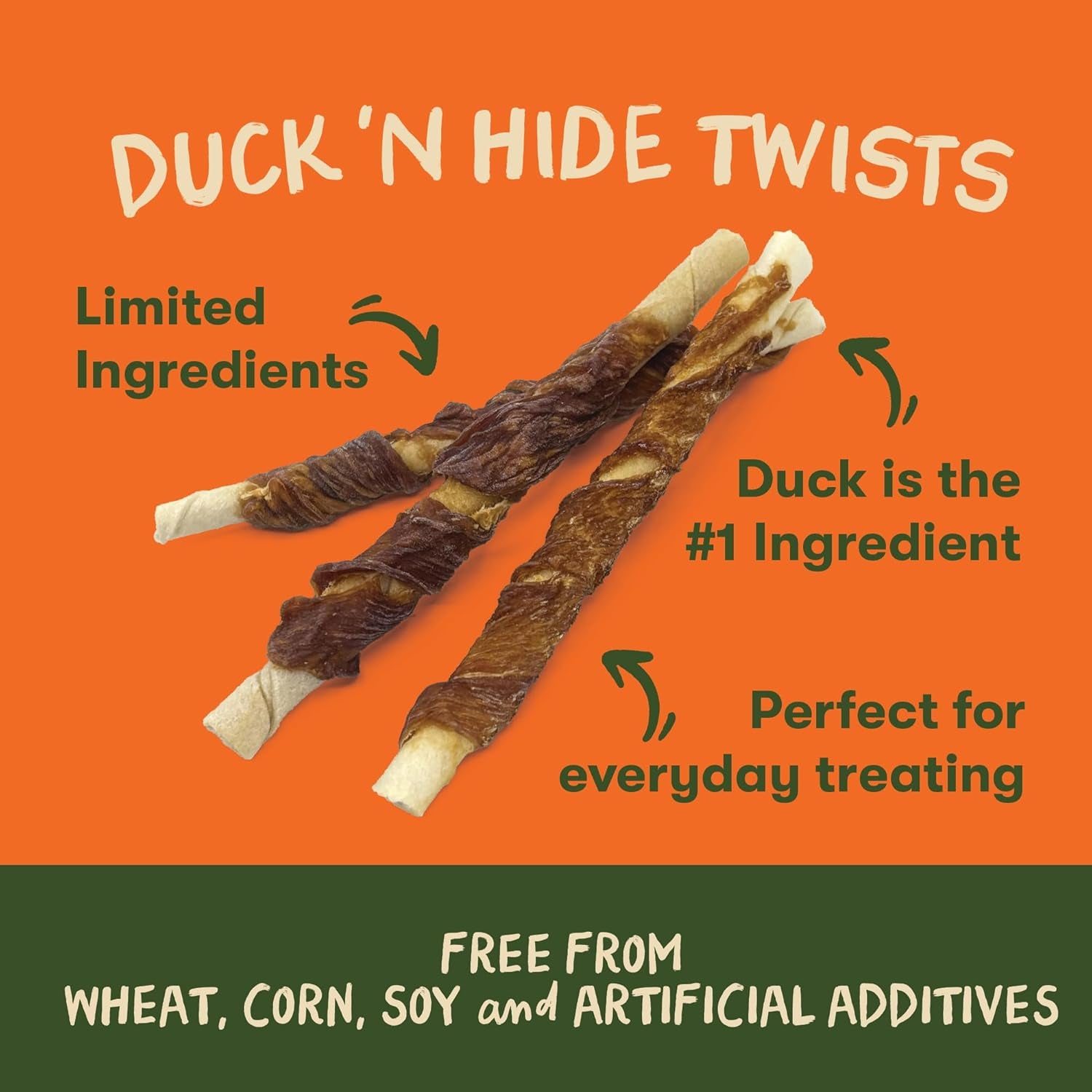 Pet 'N Shape Duck 'N Hide Twists - Natural Duck-Wrapped Rawhide Dog Treats, Small, 1 Pound (Single Pack)
