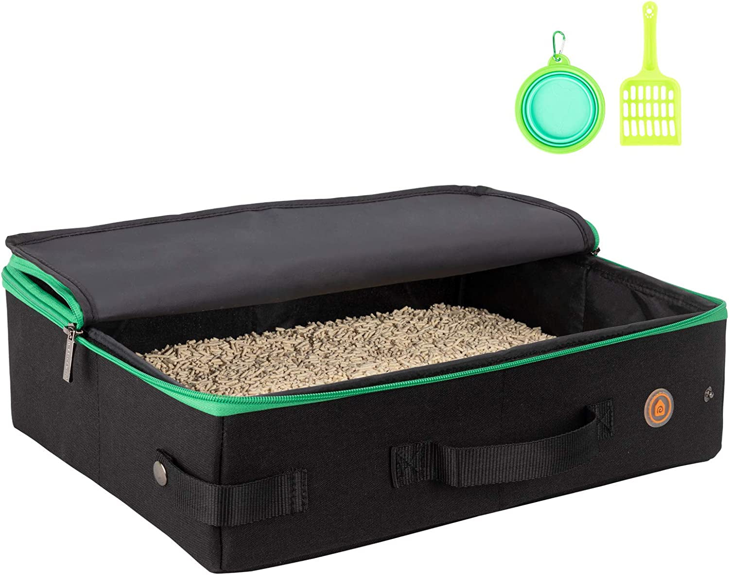 Petisfam Portable Travel Cat Litter Box with Lid for Odor Control - Convenient for Travel, Easy to Clean and Store
