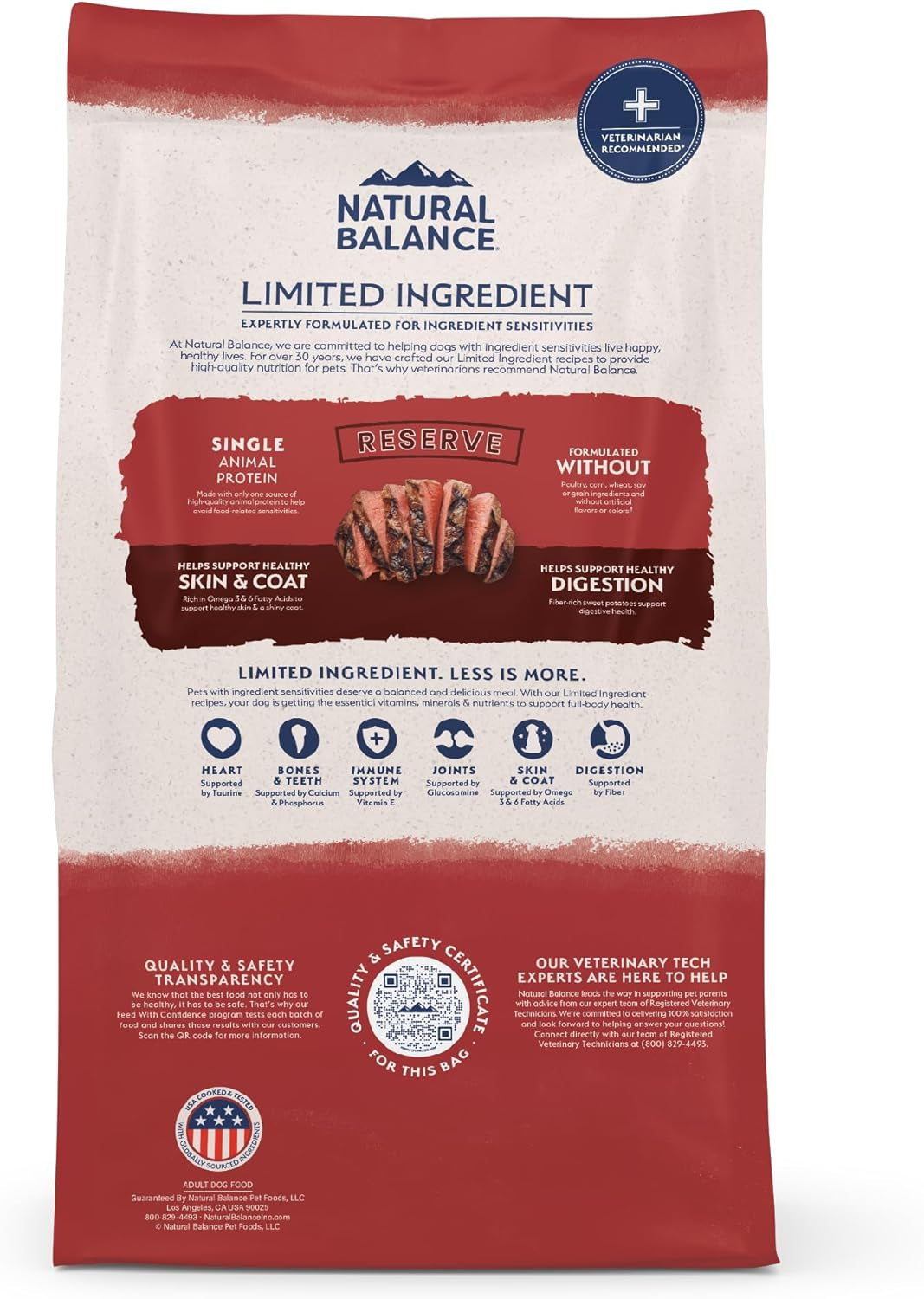 Natural Balance Limited Ingredient Diet Sweet Potato & BISON Recipe - Grain-Free Dry Dog Food for All Life Stages, 4 lb