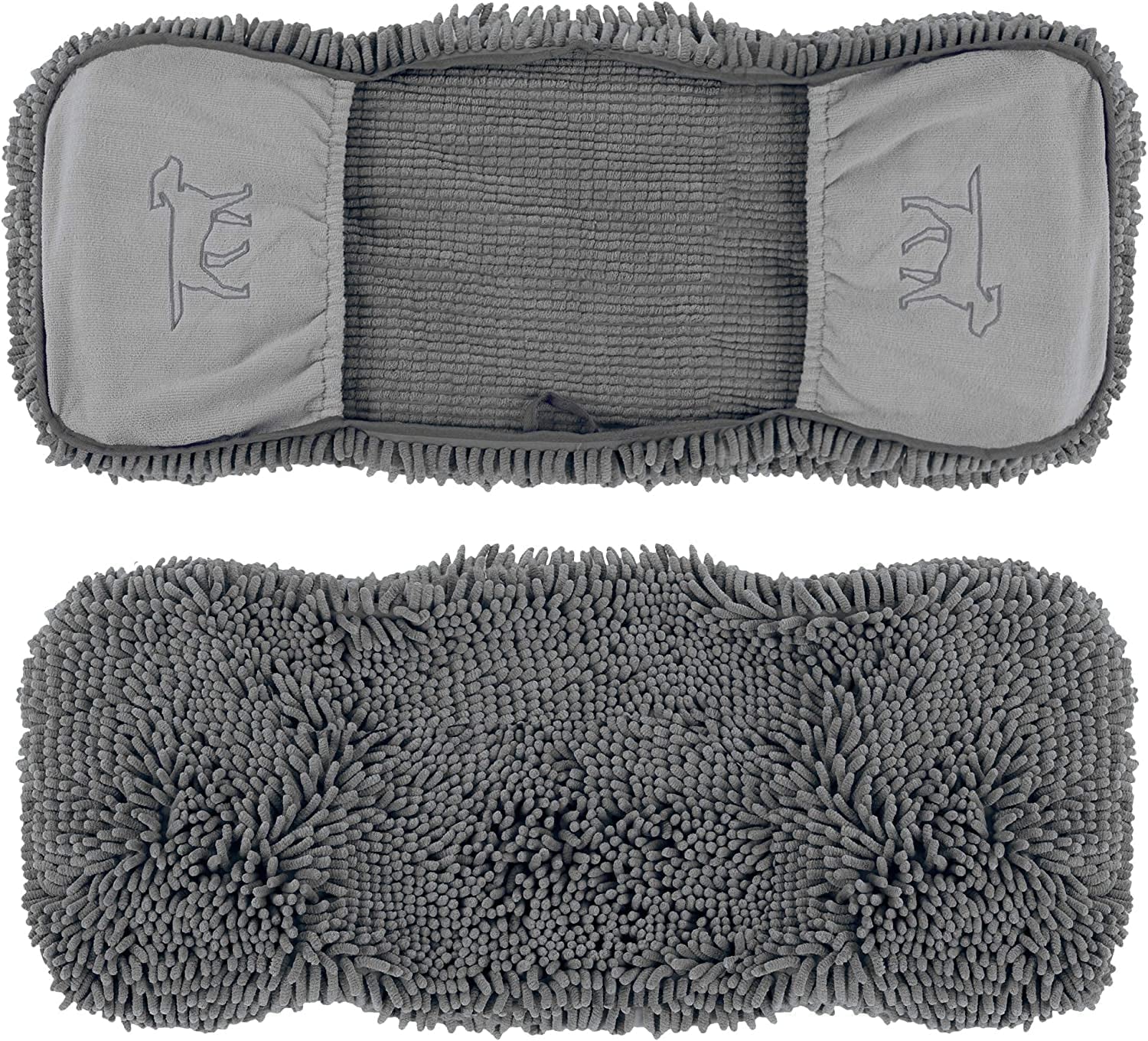 Tuff Pupper Ultra Absorbent Microfiber Dog Bath Towel - Extra Large 35x15 with Comfortable Hand Pockets, Durable and Machine Washable for Indoor and Outdoor Use