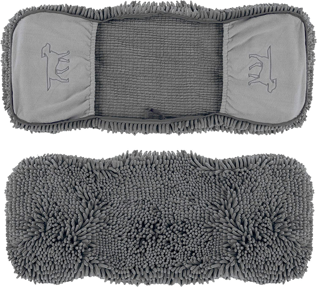 Tuff Pupper Ultra Absorbent Microfiber Dog Bath Towel - Extra Large 35x15 with Comfortable Hand Pockets, Durable and Machine Washable for Indoor and Outdoor Use