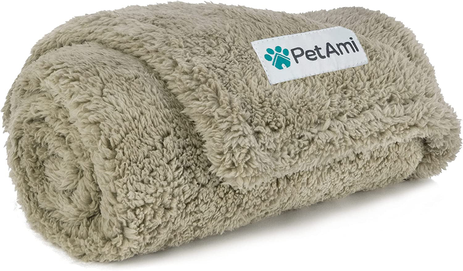 Petami Waterproof Fluffy Dog Blanket - Soft Sherpa Throw for Small to Medium Dogs, Reversible Couch Cover and Sofa Protector, Washable Plush Pad (Light Grey, 24x32)