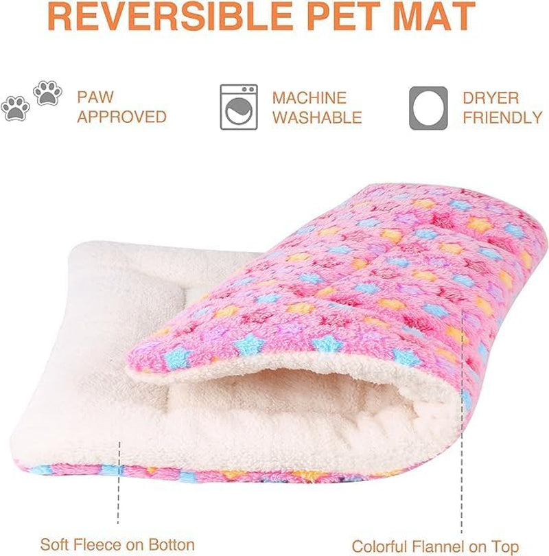 Mora Pets Ultra Soft Reversible Dog Bed Crate Pad with Star Print - Washable Pet Mat for Dogs and Cats, 29 x 21 Inch, Pink