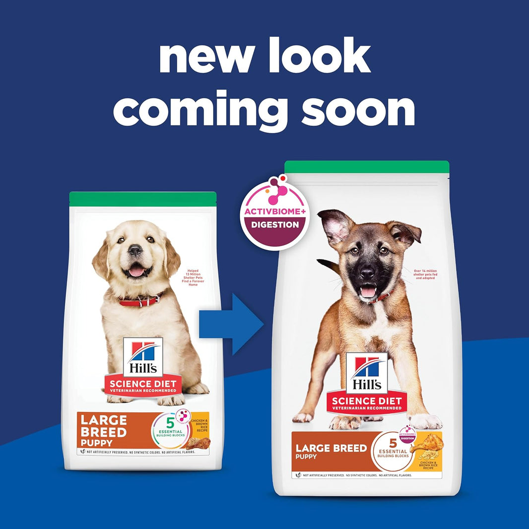 Hill's Science Diet Large Breed Puppy Food with DHA for Healthy Development, Chicken & Brown Rice, 15.5 lb Bag