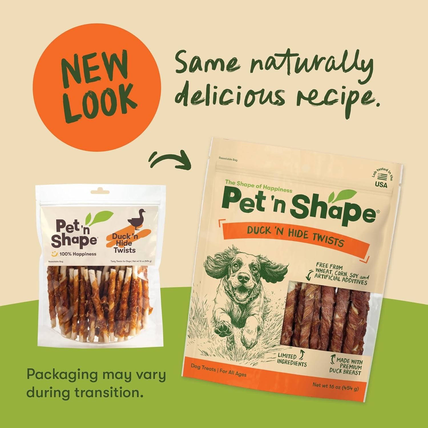 Pet 'N Shape Duck 'N Hide Twists - Natural Duck-Wrapped Rawhide Dog Treats, Small, 1 Pound (Single Pack)