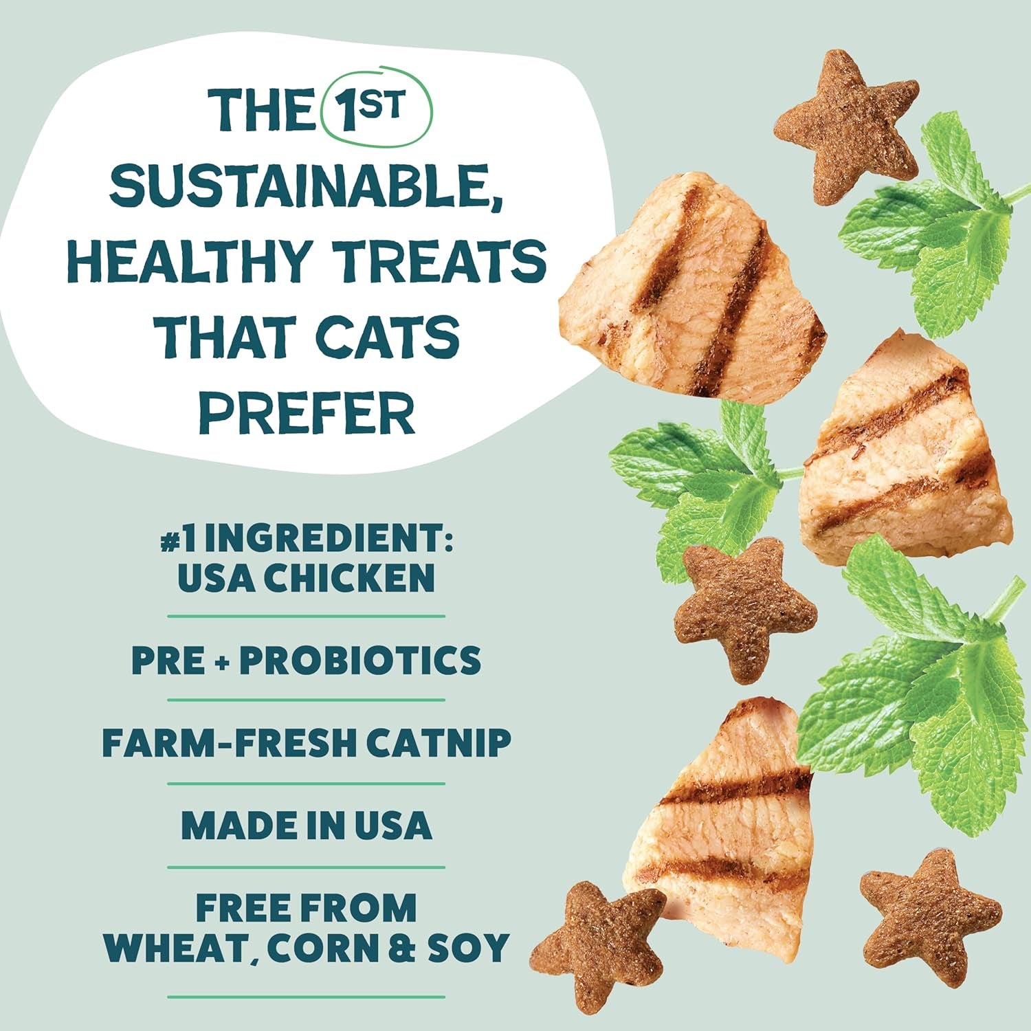 Shameless Pets Crunchy Cat Treats - Natural Salmon and Healthy Yam Flavor, 3-Pack