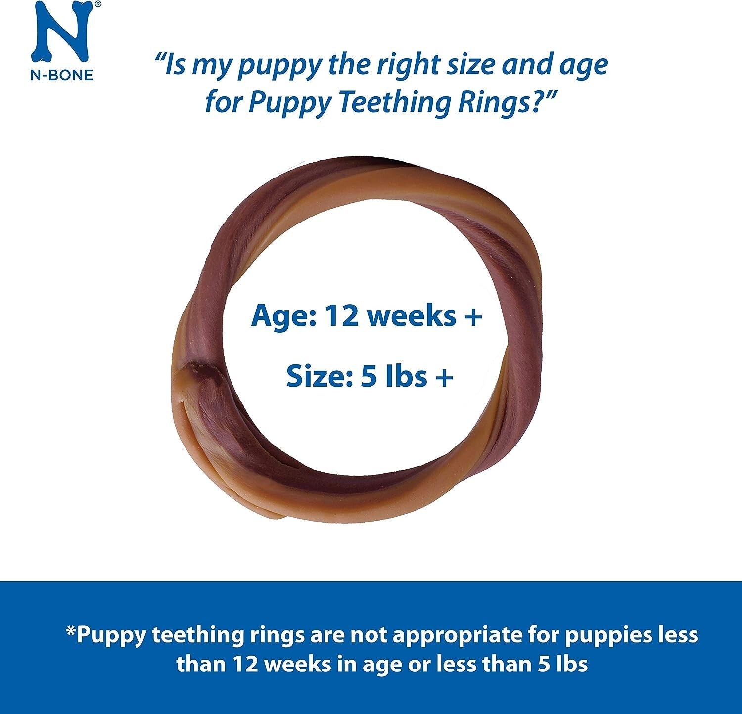 N-Bone Puppy Teething Rings Dog Treats Chicken Flavor 7.2Oz 6 Count Bag