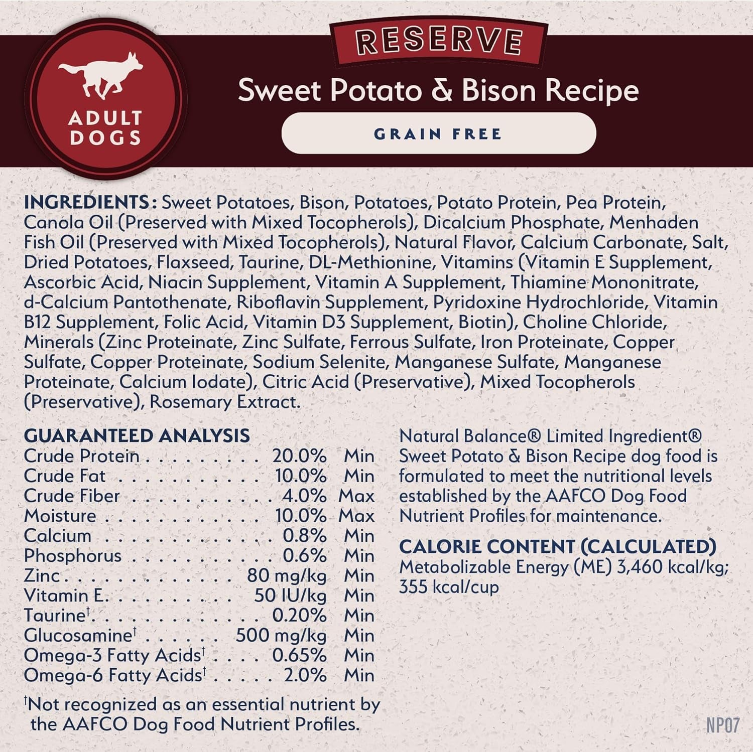 Natural Balance Limited Ingredient Diet Sweet Potato & BISON Recipe - Grain-Free Dry Dog Food for All Life Stages, 4 lb