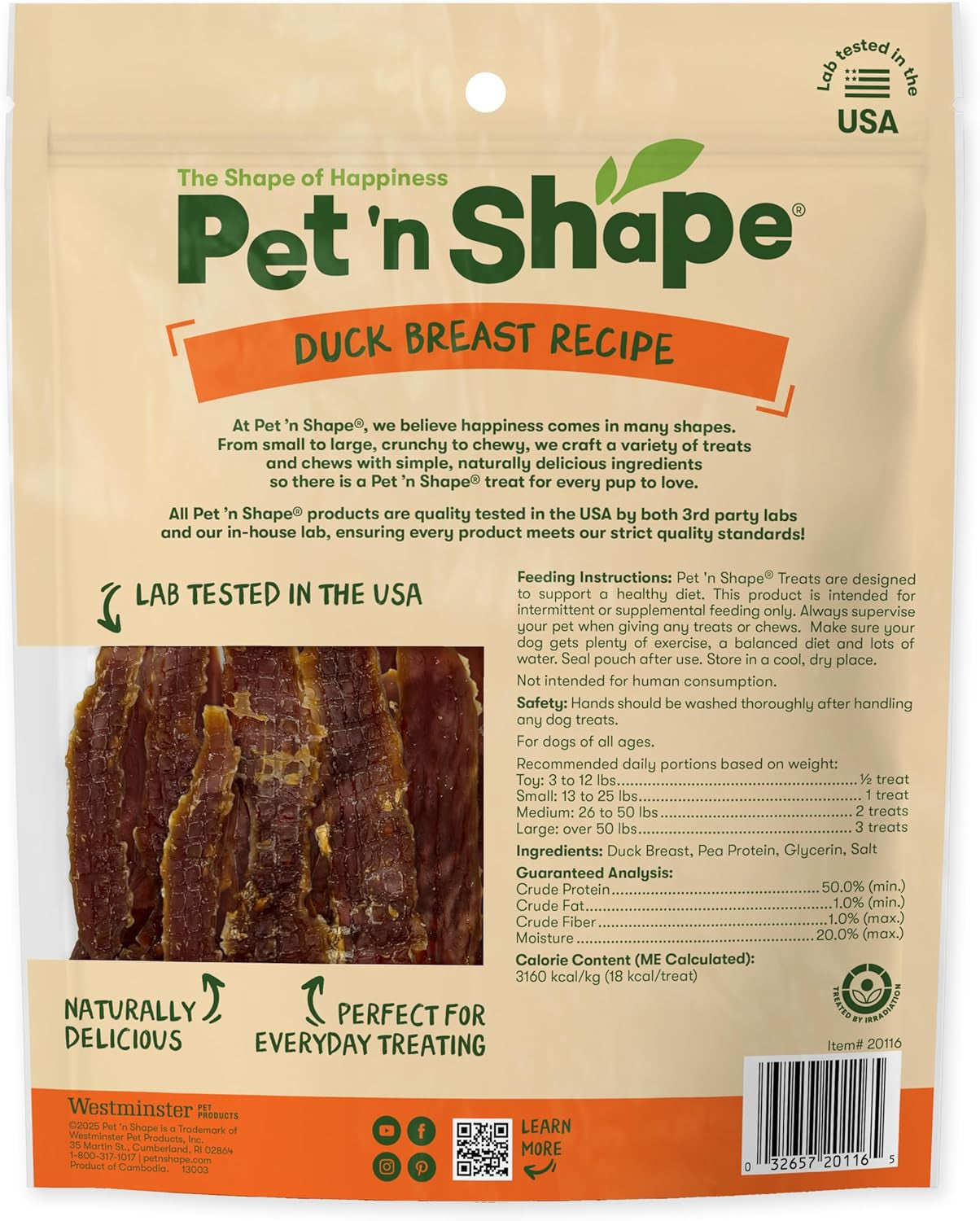 Pet 'N Shape Duck Breast Jerky Treats for Dogs - 16 Ounces