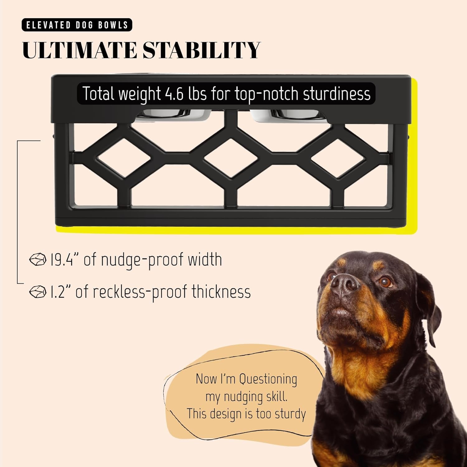 Elevated Large Dog Bowl Set with Adjustable Height Stand and Stainless Steel Bowls - Anti-Slip Feeding Station for Medium to Large Breeds
