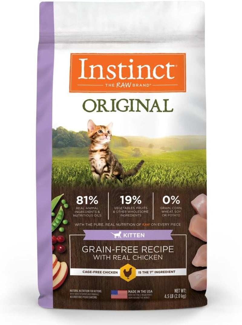 Instinct Original Grain-Free Dry Cat Food with Raw Coated Kibble, High Protein Recipe Featuring Real Chicken, 11 lb Bag