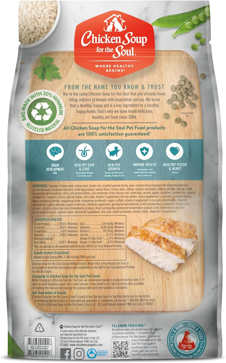 Chicken Soup for the Soul All-Natural Premium Dry Cat Food for Weight Management and Senior Cats, Real Chicken as First Ingredient, No By-Products, High Fiber/Low Fat Formula with Chicken & Brown Rice, 4.5 lb