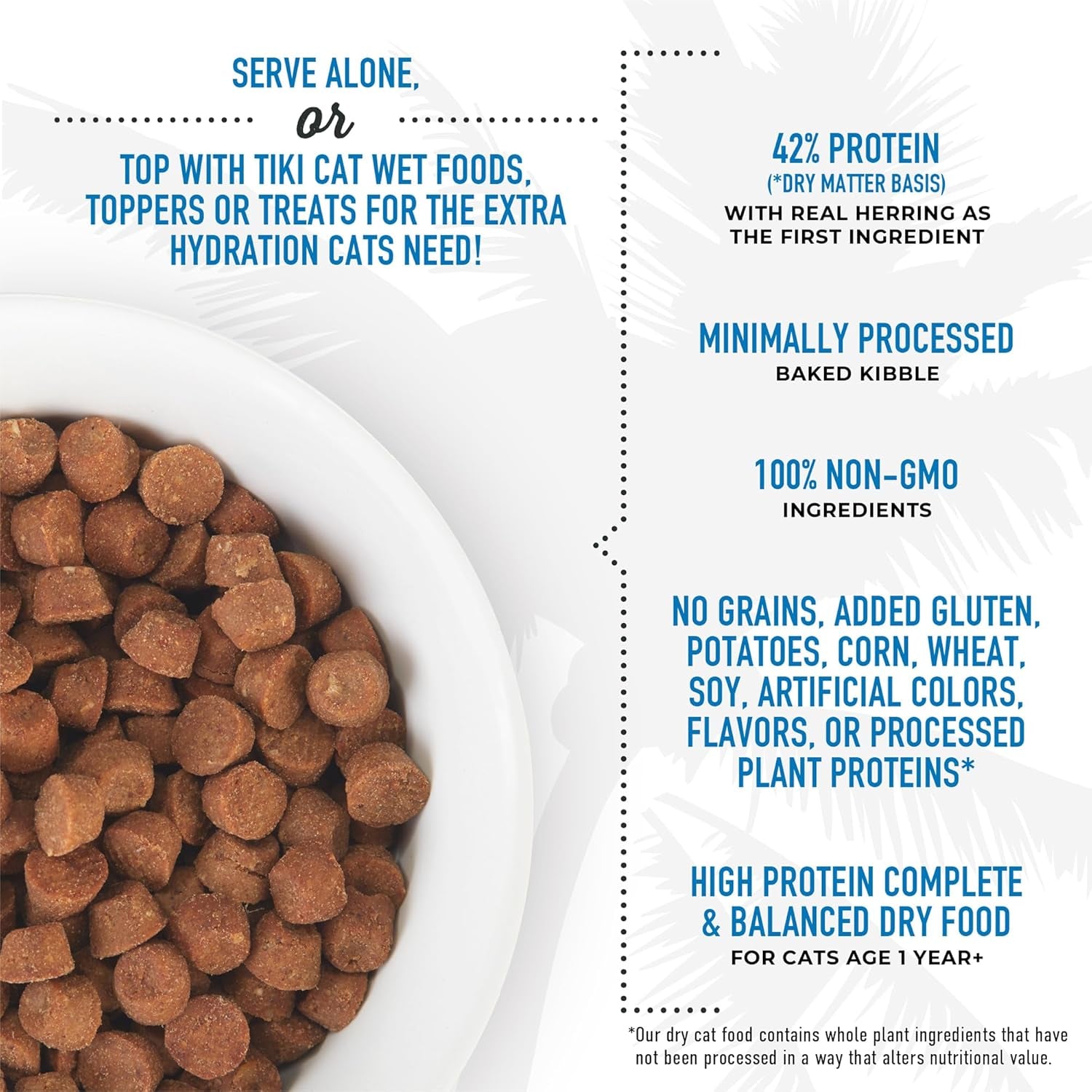 Tiki Cat Born Carnivore High Protein Grain-Free Baked Kibble with Chicken, Herring, and Salmon Meal for Optimal Nutrition, 5.6 lbs.