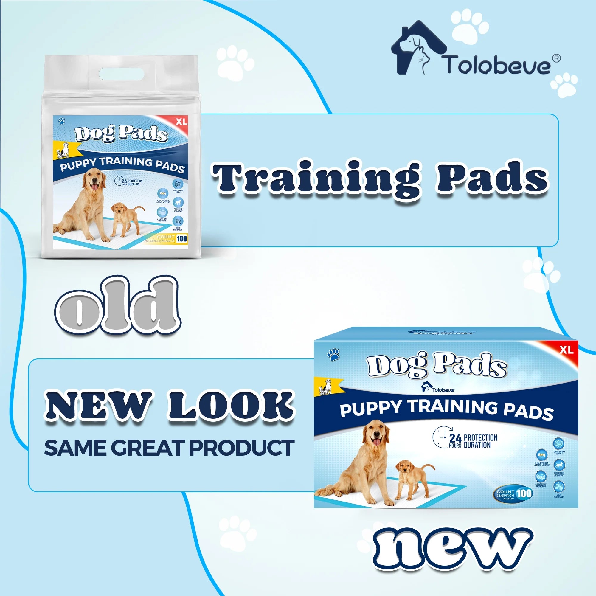 Dog Training Pads, XL, 26 in X 30 In, 100 Count Disposable Dog Pads, Puppy Pee Pads