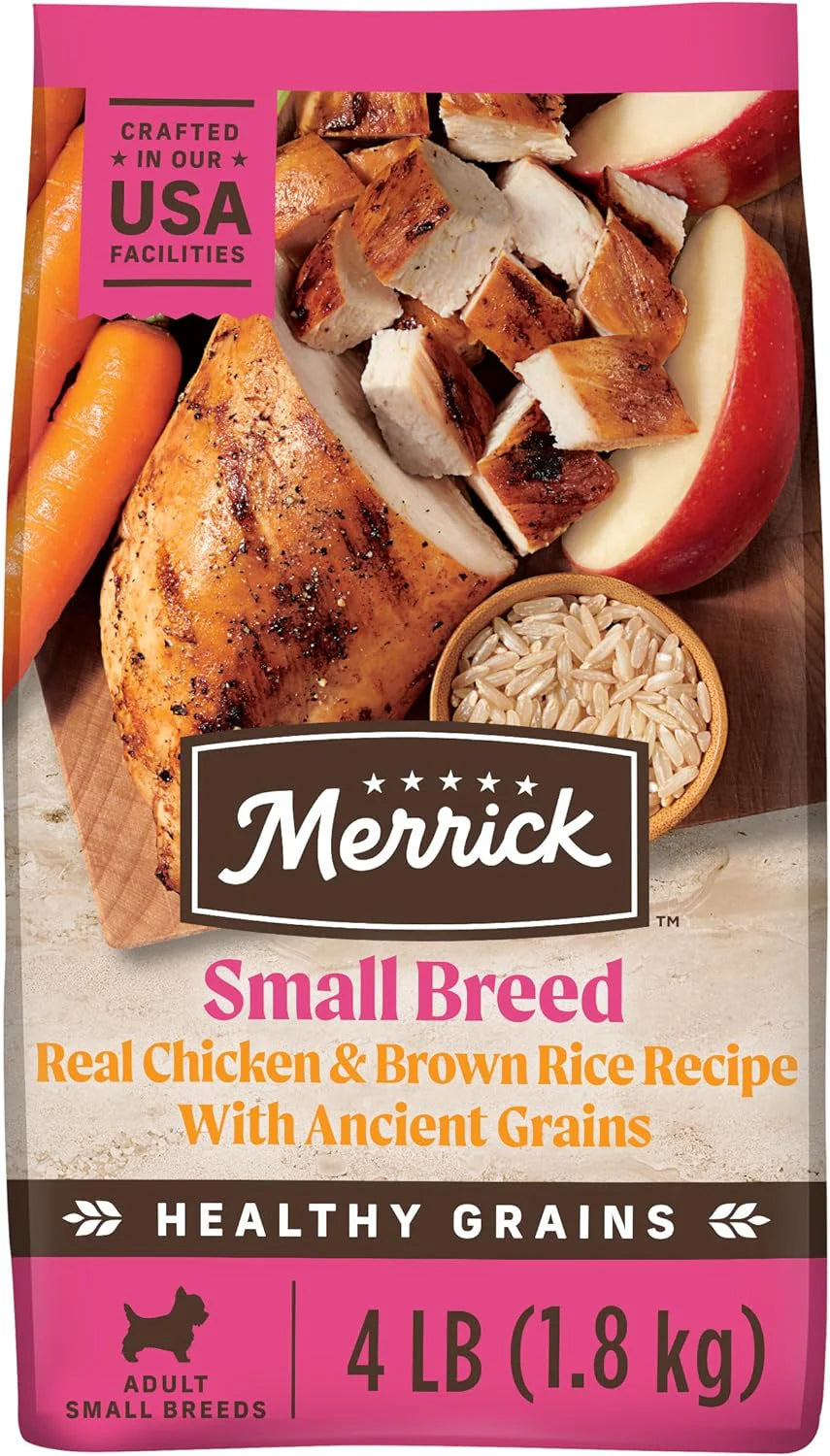 Merrick Healthy Grains Premium Dry Dog Food for Small Breeds, Natural Kibble Recipe - 4.0 lb Bag